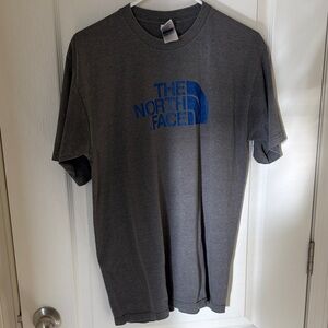 The North Face Men's Charcoal Short-Sleeve Tee with Blue Logo